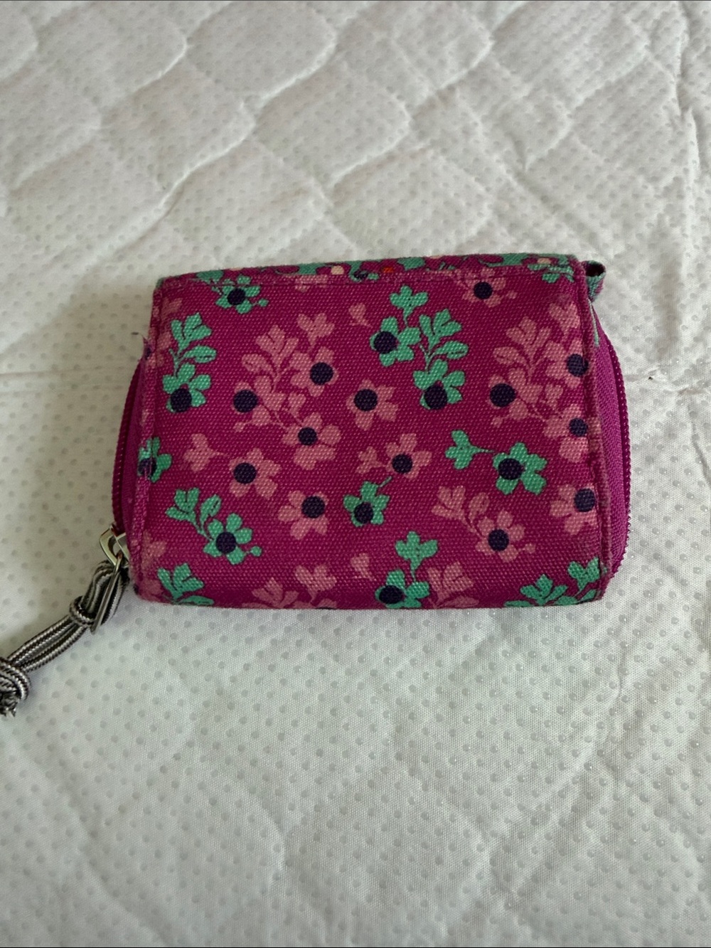 Vera Bradley Teal and Magenta Floral Zip Wallet - Picture 3 of 8
